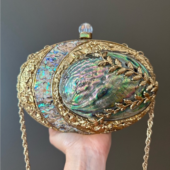 Handbags - Elegant Gold and Iridescent Clutch